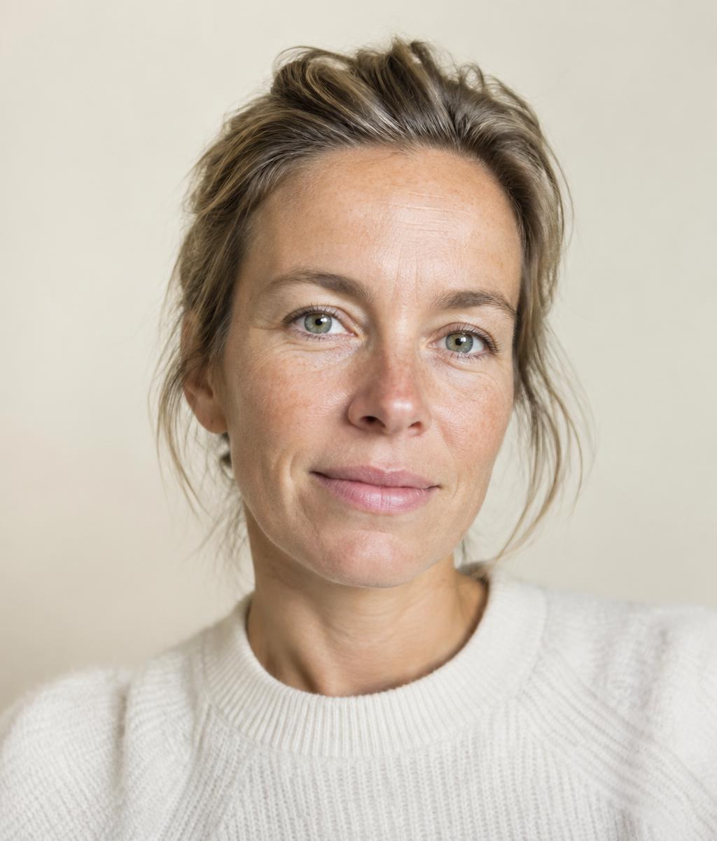 Vrouw met natuurlijke huid en sproeten